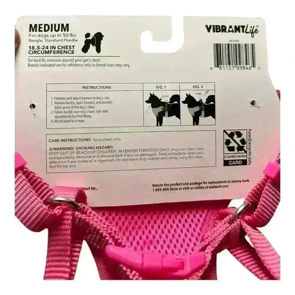 🎉HOST PICK🎉Vibrant Pink Dog decorative harness bundle. Size: M 18.5-24in - Picture 4 of 8